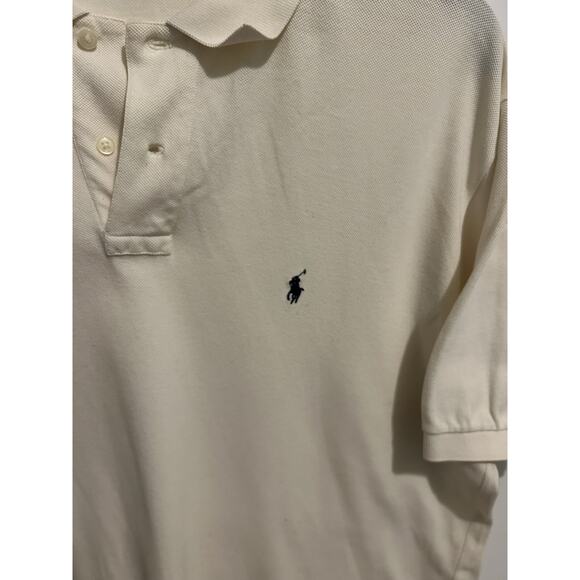 Polo Ralph Lauren~Men’s Short Sleeve Collared Preppy~XL Logo Cream - Picture 4 of 9